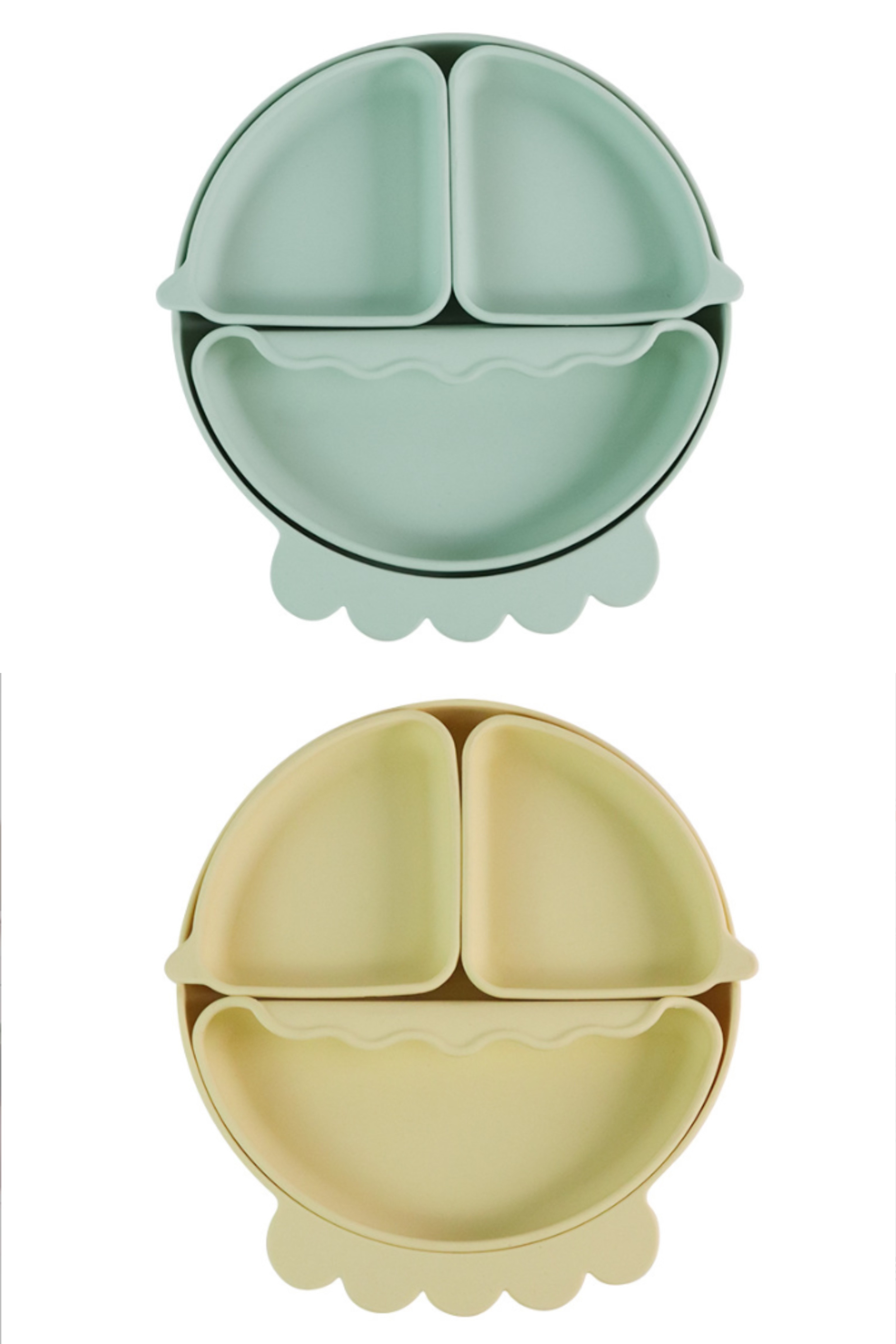 Food-grade silicone children's dining plate, baby weaning bowl, cartoon crab divided plate, baby self-feeding tableware