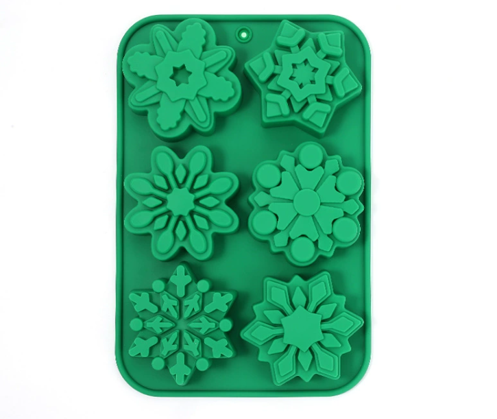 Cross-border Christmas Mold Silicone Mold Christmas Tree Gingerbread Man Snowflake Christmas Cookie Candy Mold.