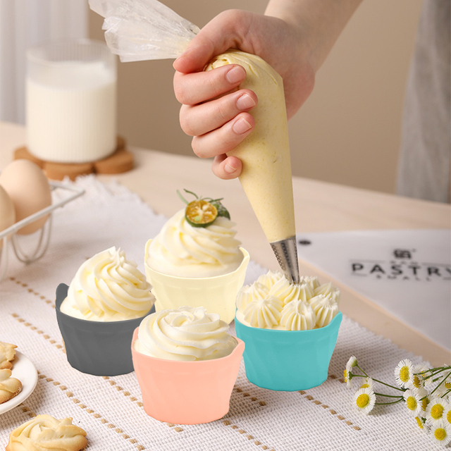 Silicone Baking Cups Set (6-Pack) - Reusable Muffin, Cupcake & Egg Tart Molds for Air Fryer, Oven & Freezer