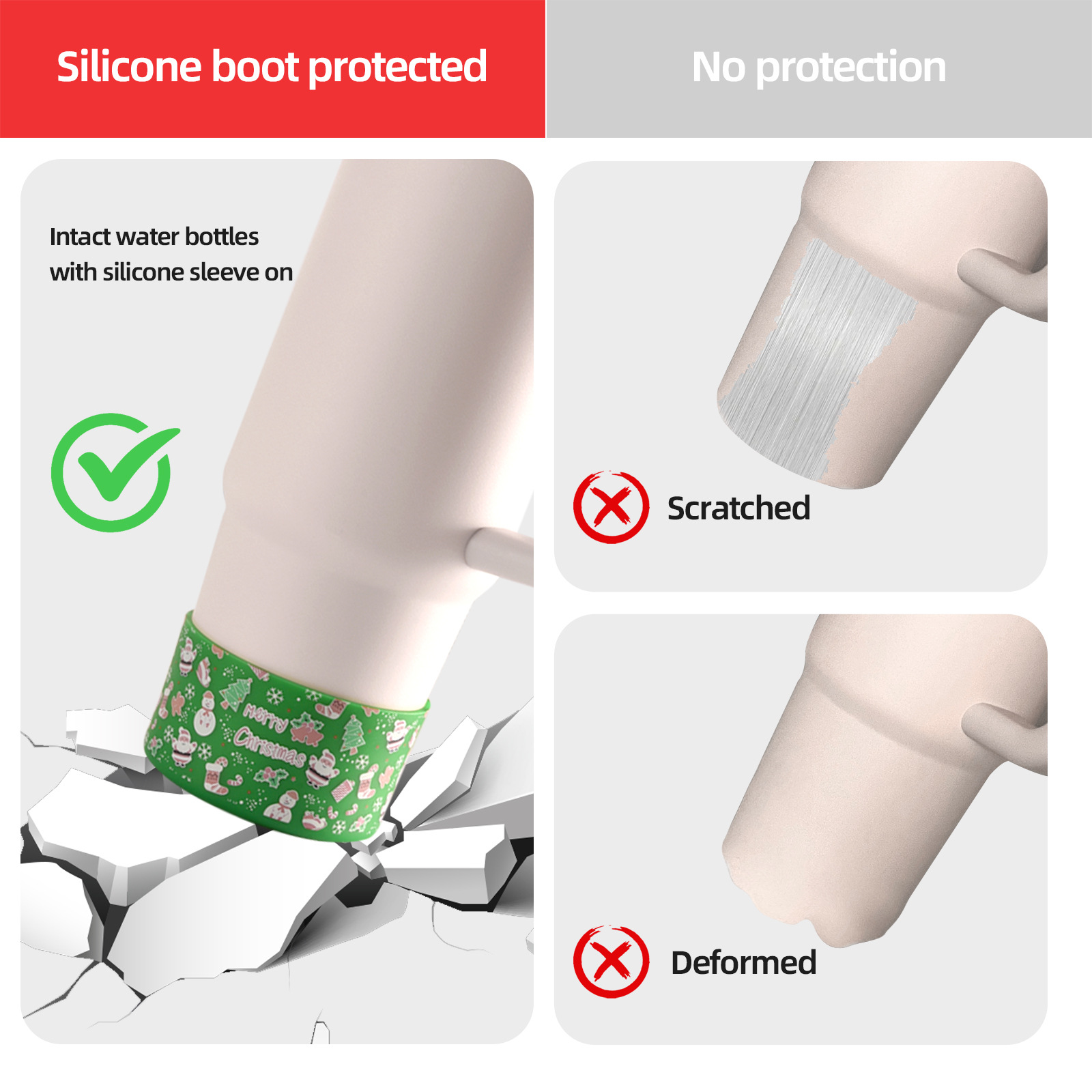 Christmas Stanley Cup Cover | Silicone Insulation Sleeve | Non-Slip, Anti-Scald Protector