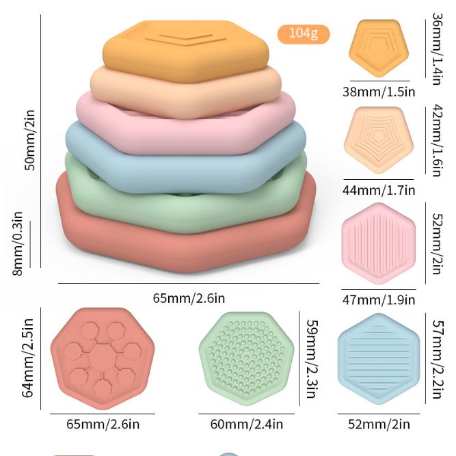 Silicone stacking toys