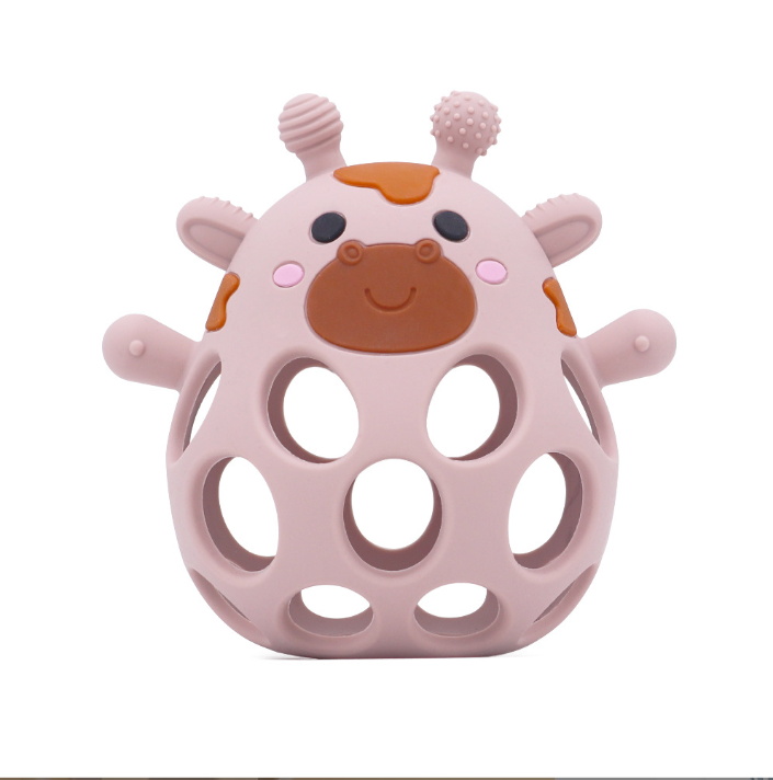 New Cross-Border Manhattan Ball 0-3 Baby Food-Grade Silicone Handheld Rattle Teething Toy.