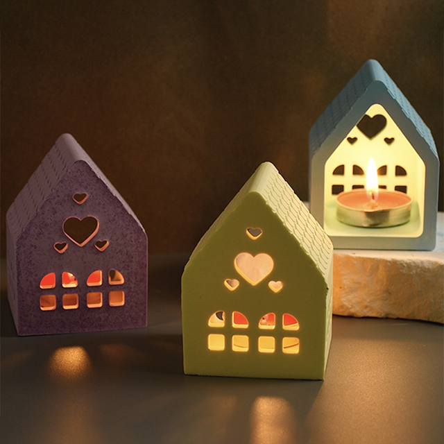 Love House Candlestick Silicone Mold
