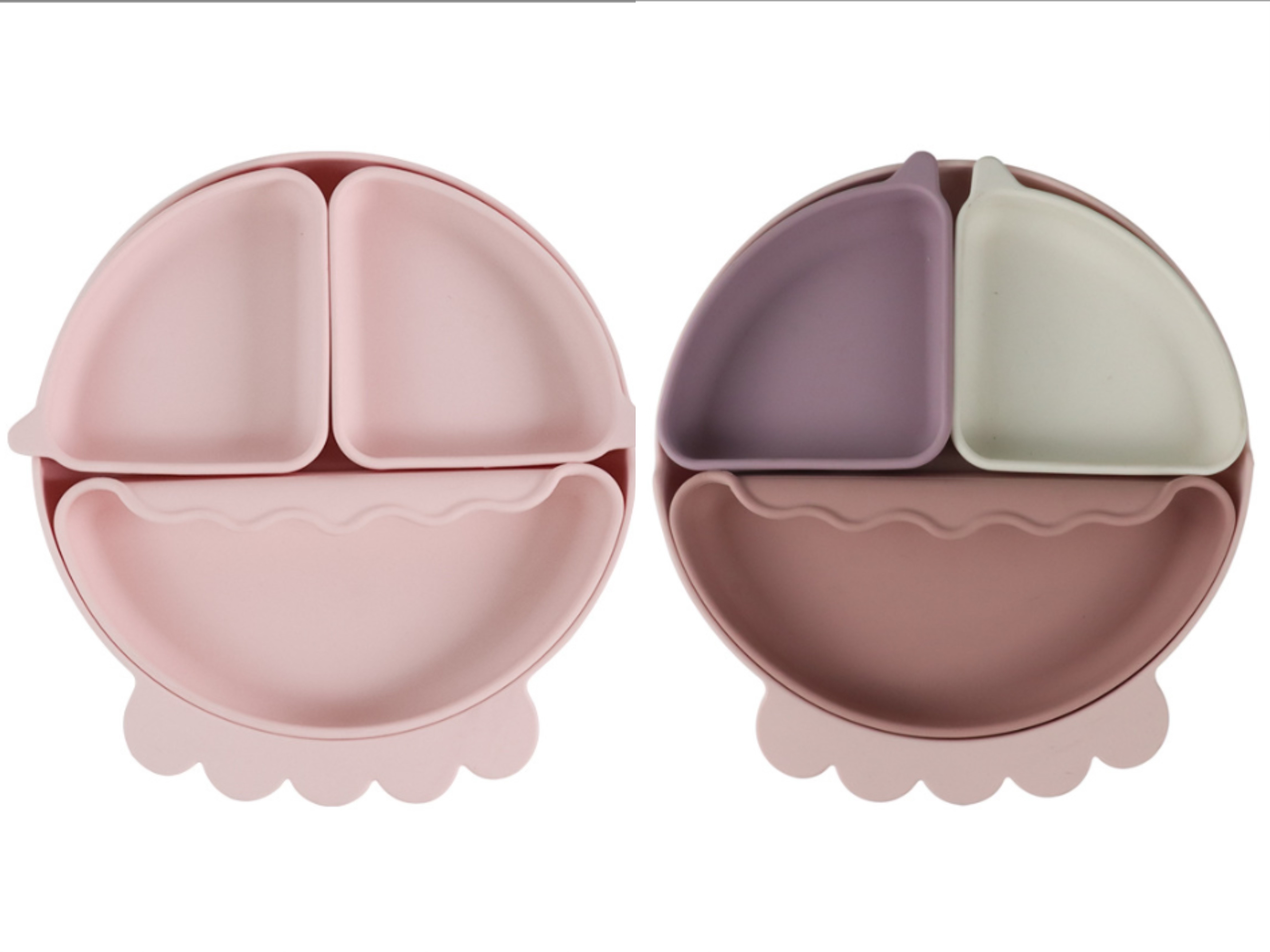 Food-grade silicone children's dining plate, baby weaning bowl, cartoon crab divided plate, baby self-feeding tableware