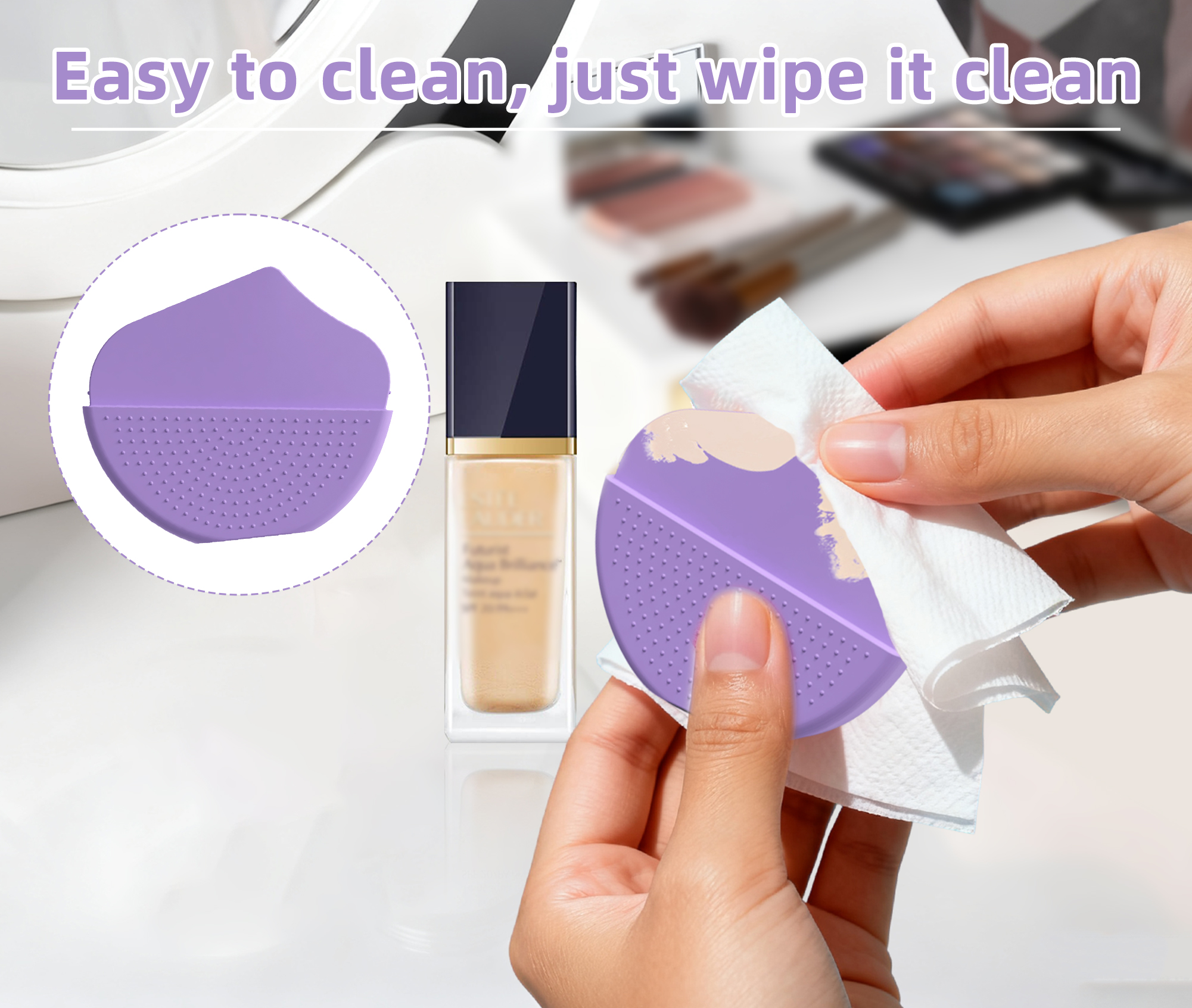 New Trending Cross-Border Silicone Foundation Brush (Waterdrop Style)