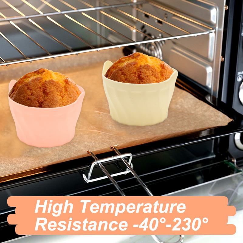 Silicone Baking Cups Set (6-Pack) - Reusable Muffin, Cupcake & Egg Tart Molds for Air Fryer, Oven & Freezer