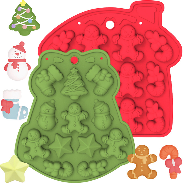 6 Customized Cross-border Christmas Silicone Mold Food Grade Mousse Mold Baking Christmas Tree Silicone Cake Mold