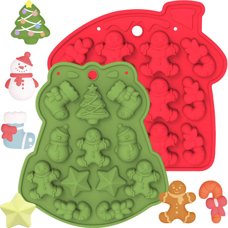 6 Customized Cross-border Christmas Silicone Mold Food Grade Mousse Mold Baking Christmas Tree Silicone Cake Mold