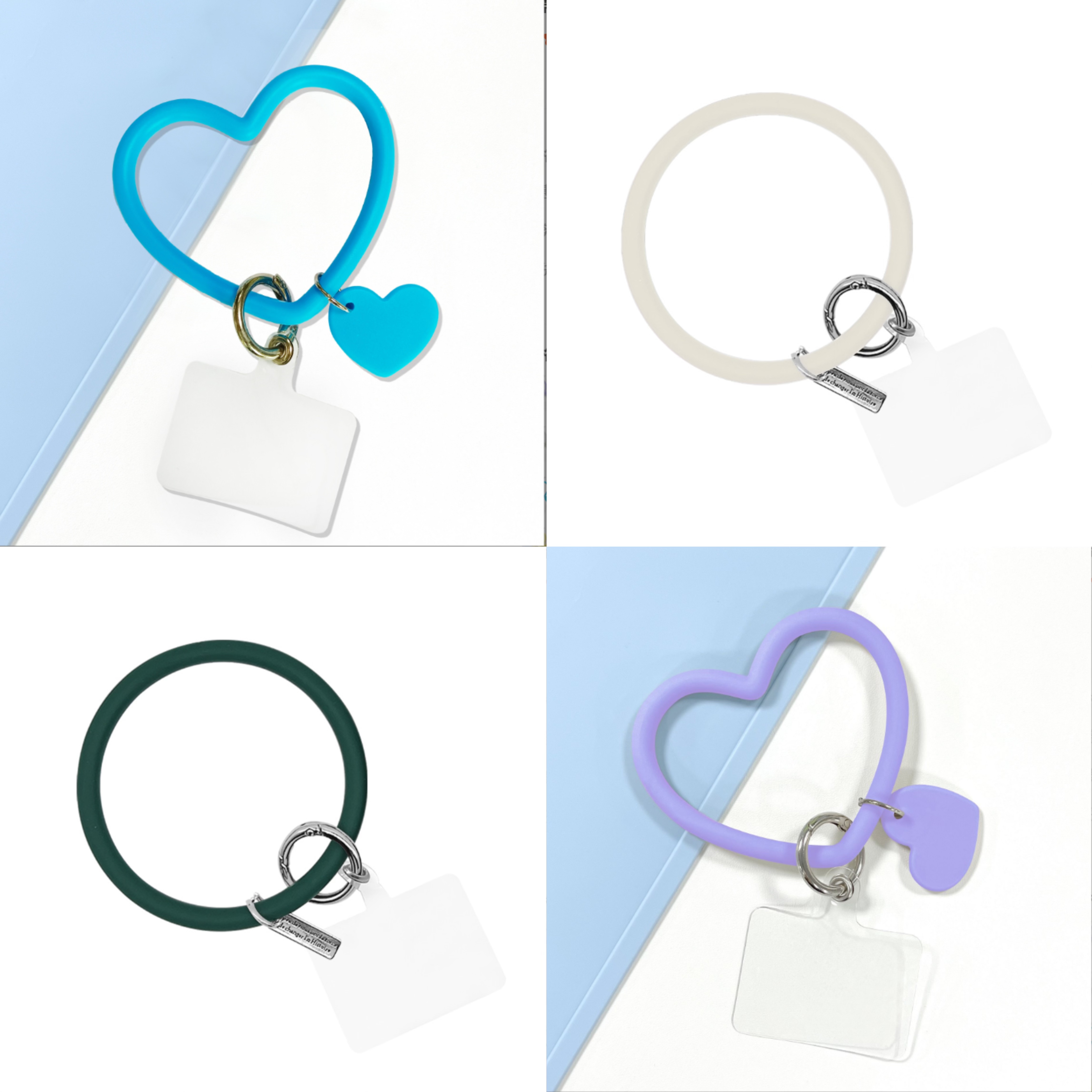 Wholesale silicone keychain wristbands, portable phone straps, silicone heart wristbands, anti-drop and anti-lost wristbands