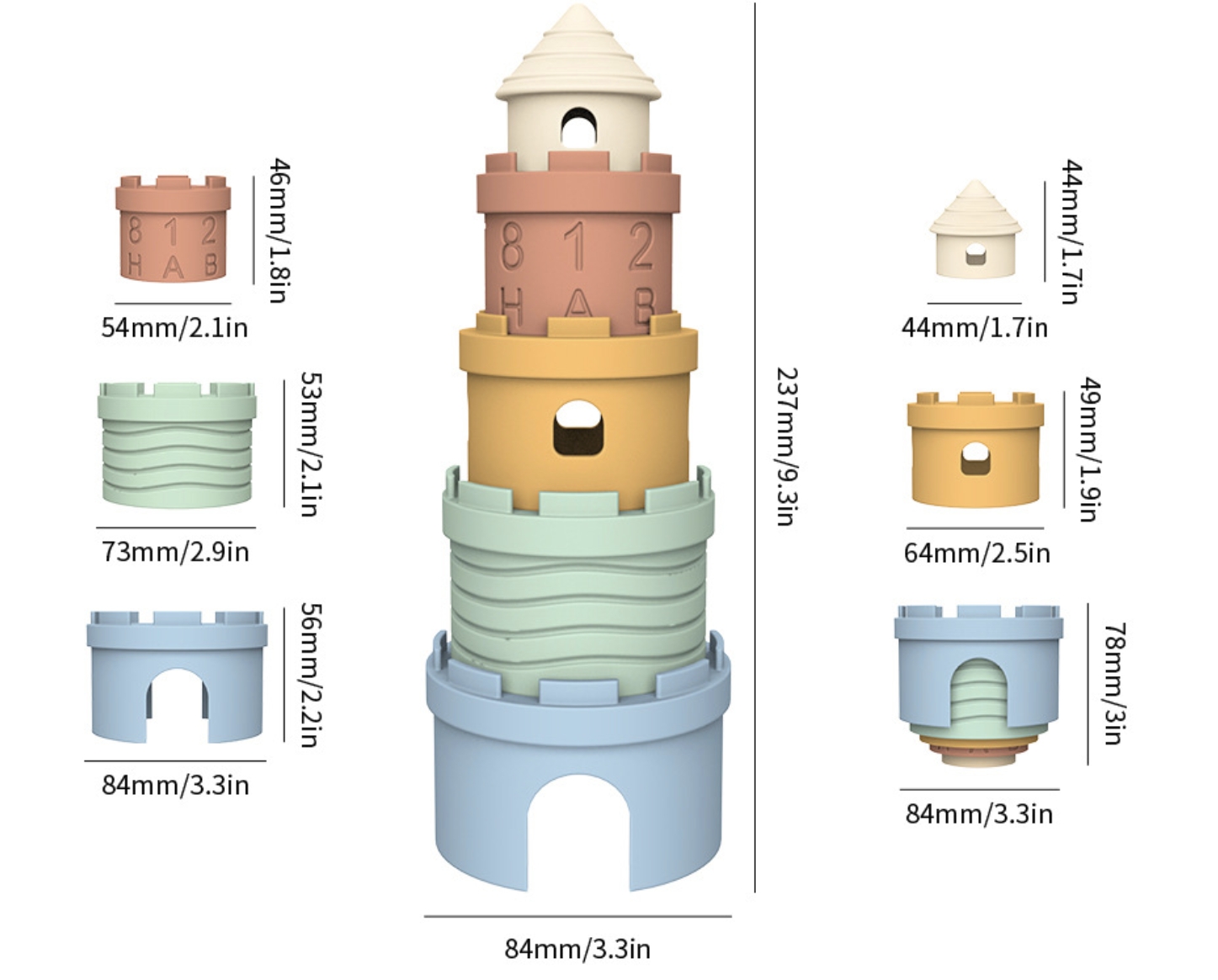 Silicone Castle Stacking Toys
