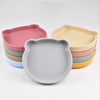 Cross-border children's tableware baby plate food-grade silicone baby feeding bowl with suction cup, high-temperature resistant, anti-fall plate