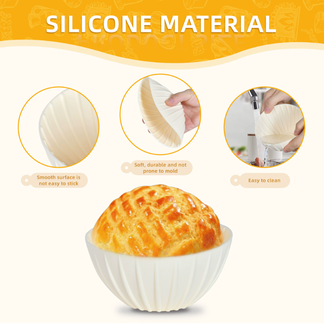 Factory in-stock small silicone bread proofing basket, home cake baking mold, bread bowl, high-temperature resistant and easy to clean