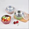 Silicone Double-Handle Bowl with 304 Stainless Steel Inner Liner, Children's Tableware, Baby Feeding Bowl, Anti-Scald and Drop-Resistant Plate