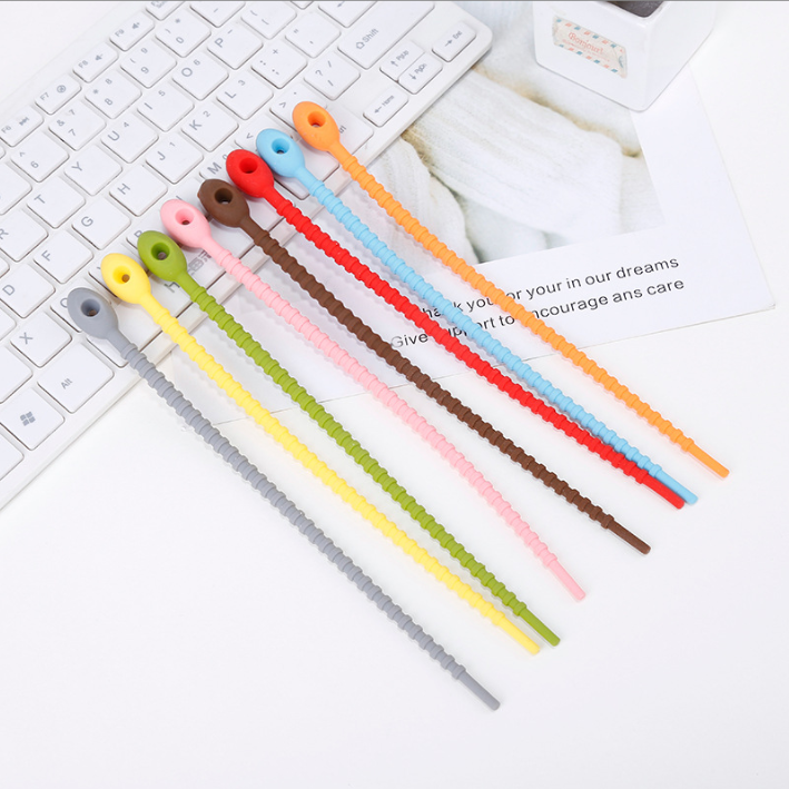 Tadpole Self-Locking Charging Cable Tie Silicone Storage Strap DIY Keychain Accessory Blind Box Trendy Toy Pendant