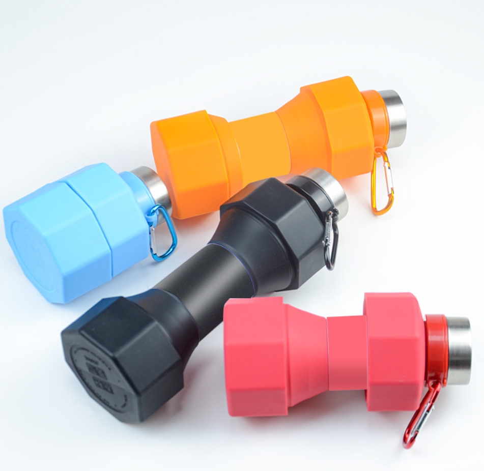 Foldable dumbbell water cup