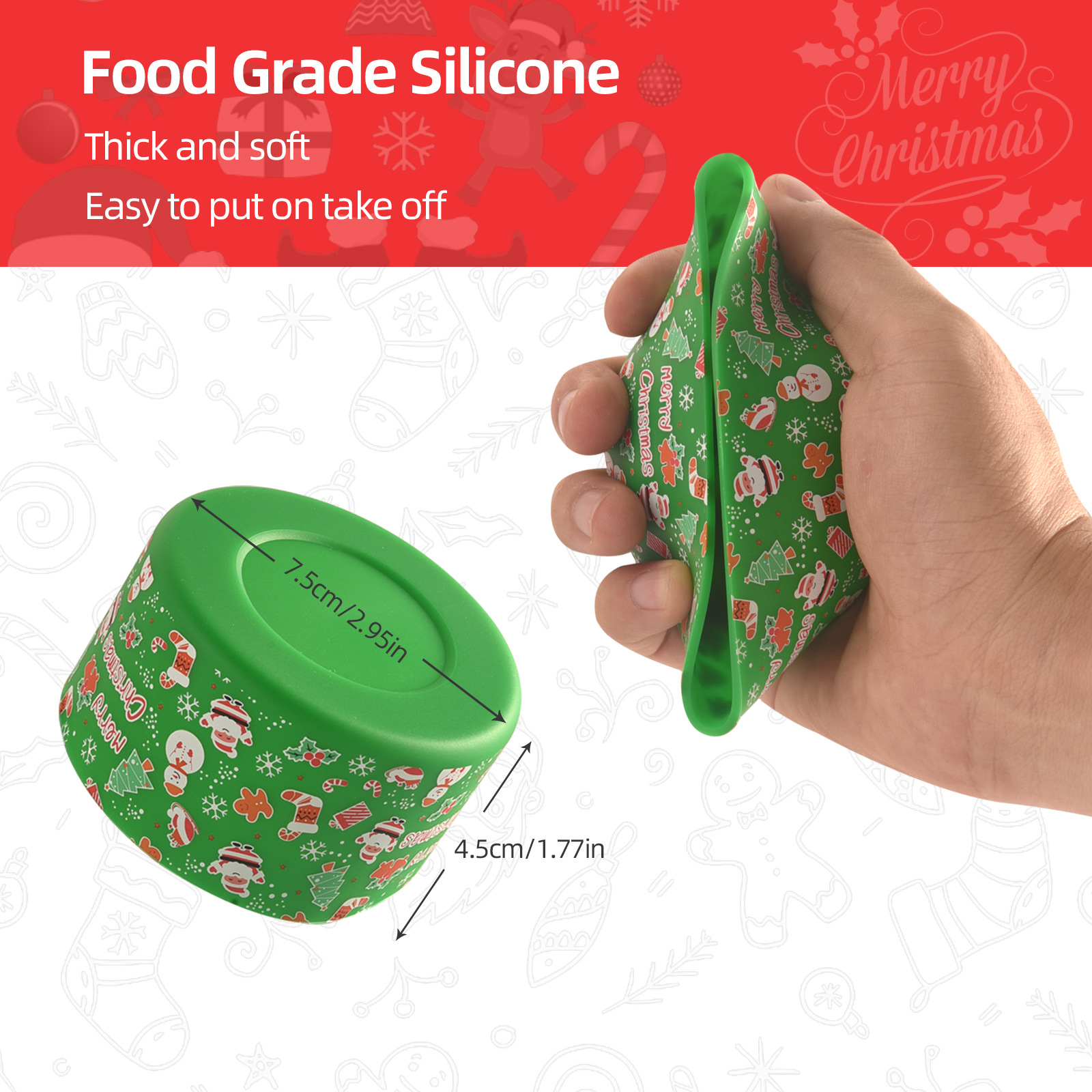 Cross-border Christmas thermos cup cover Stanley suitable for silicone insulation protective cover non-slip and anti-scalding cup cover 7 (6)