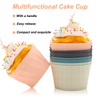 Silicone Baking Cups Set (6-Pack) - Reusable Muffin, Cupcake & Egg Tart Molds for Air Fryer, Oven & Freezer