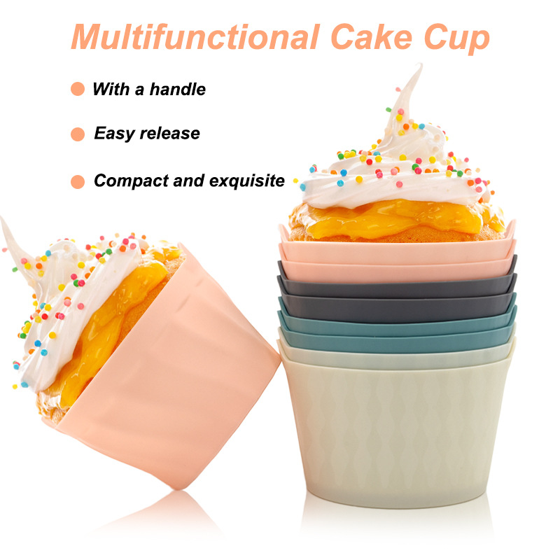Silicone Baking Cups Set (6-Pack) - Reusable Muffin, Cupcake & Egg Tart Molds for Air Fryer, Oven & Freezer