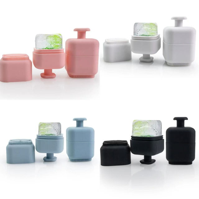 Silicone Face Mask Ice Mold Ice Roller, Platinum Silicone Cold Compress Facial Massage Roller, Silicone Face Mask Ice Tray