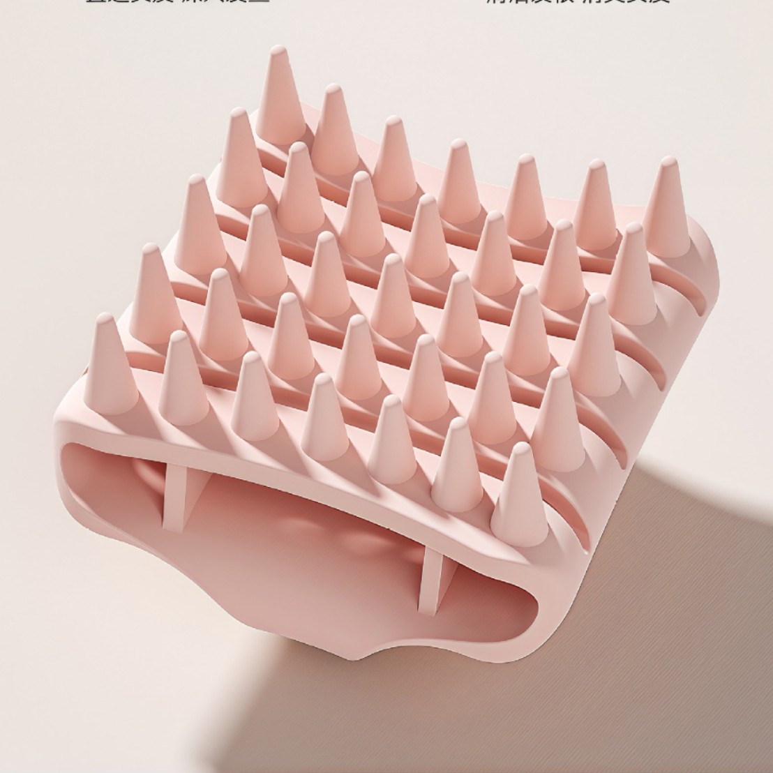 Silicone Bath Brush, Magic Scrub for Bathing, Shower Brush for Back Scrubbing, Body Cleansing Brush, Head Itch-relief Massage, Double-sided Hair Washing Brush