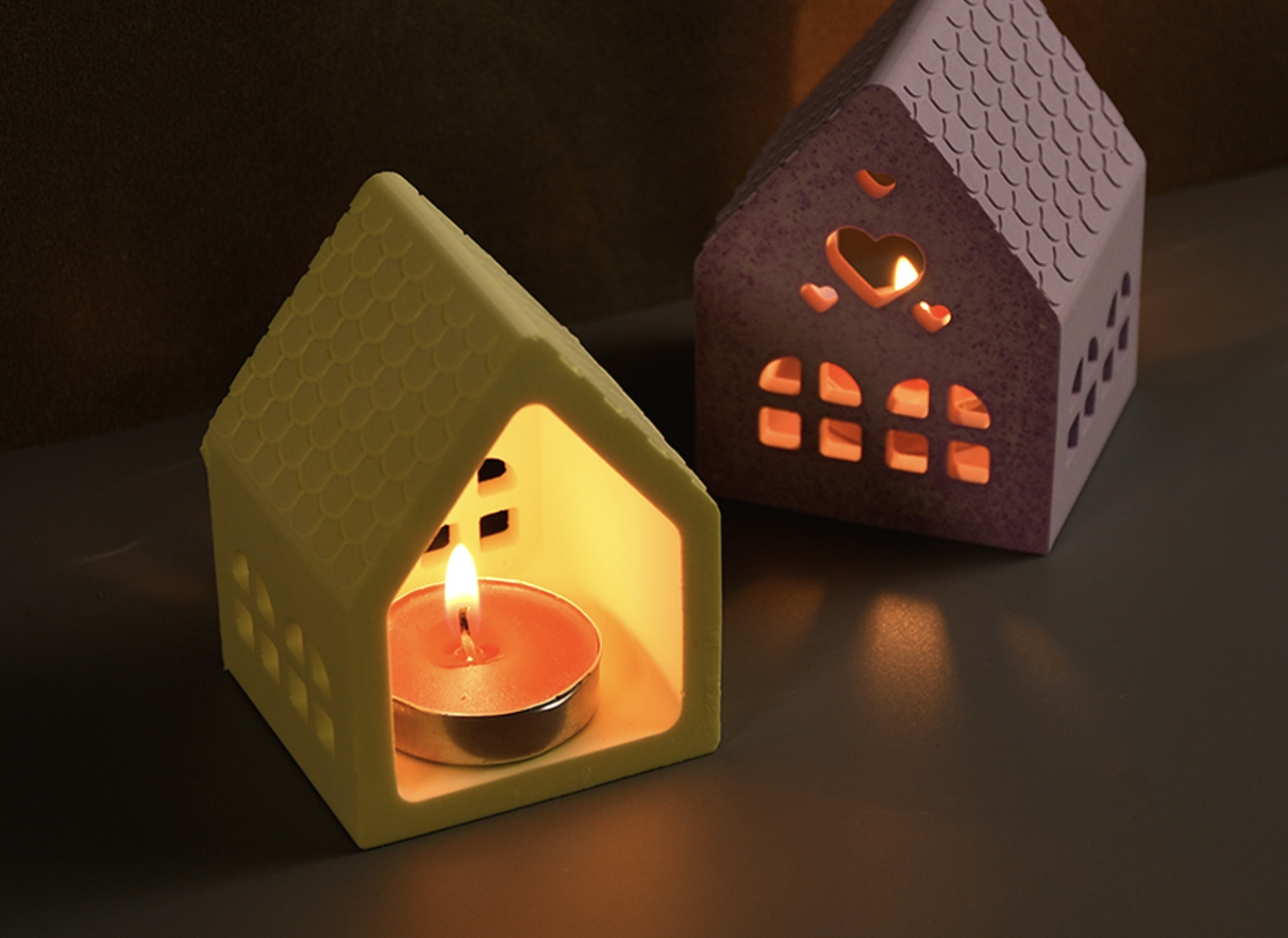 Love House Candlestick Silicone Mold
