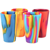Amazon silicone cup 480ml outdoor portable anti-fall sports drinking water silicone beer cup color silicone water cup