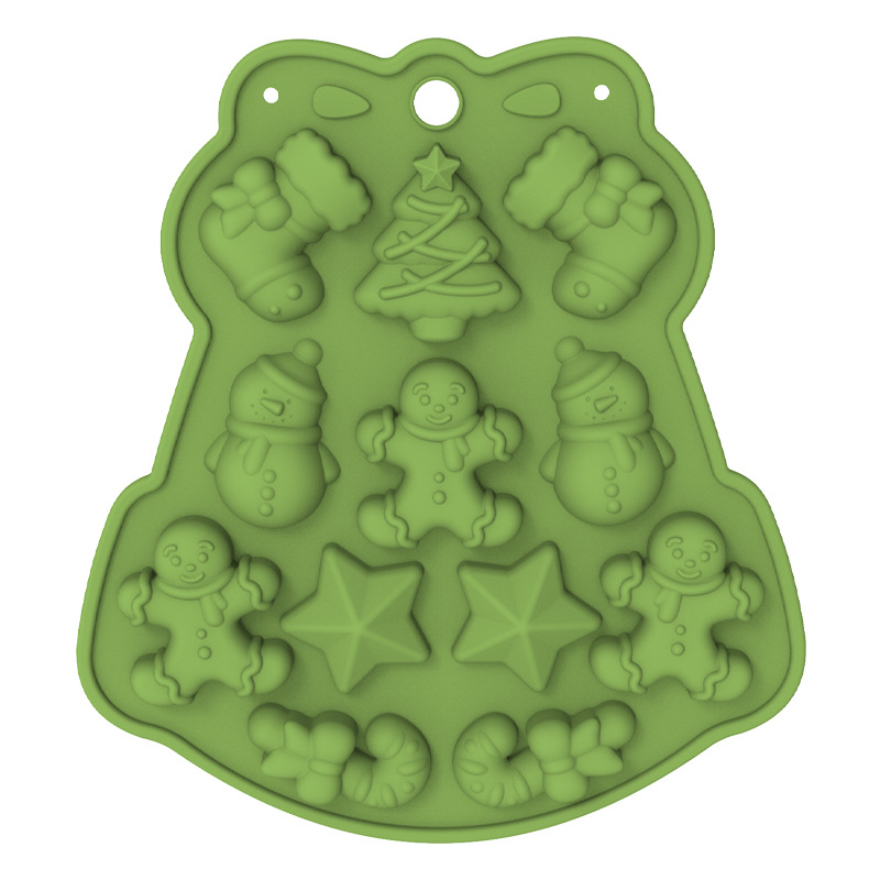 6 Customized Cross-border Christmas Silicone Mold Food Grade Mousse Mold Baking Christmas Tree Silicone Cake Mold