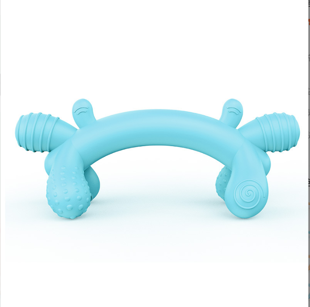 Crab Teether Customized Food-Grade Silicone Baby Teething Stick with Anti-Drop Chain