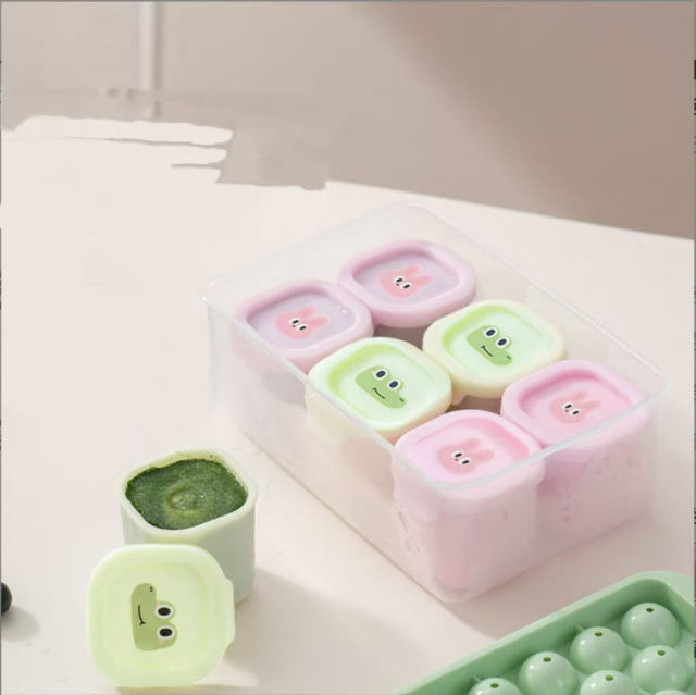 Home Use Silicone Baby Food Ice Tray for Storing Pureed Meat, Food-Grade Frozen Baby Food Mold