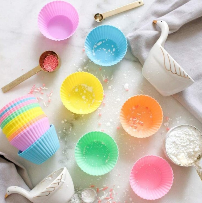 Cross-border Silicone Cake Mold Muffin Cup 7CM Colorful Square Muffin Cup Pudding Jelly Baking DIY Mold