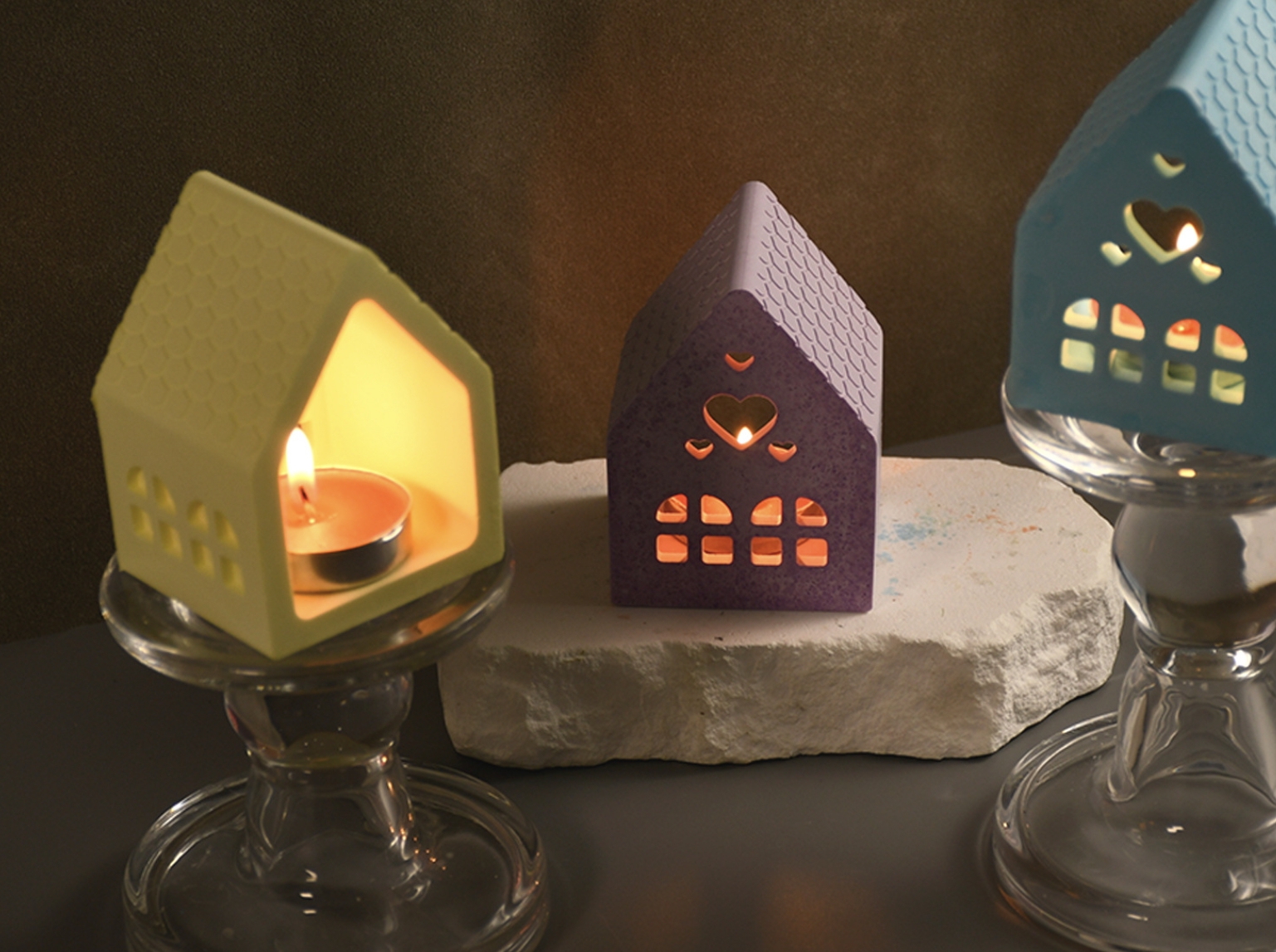 love house candlestick silicone mold (4)